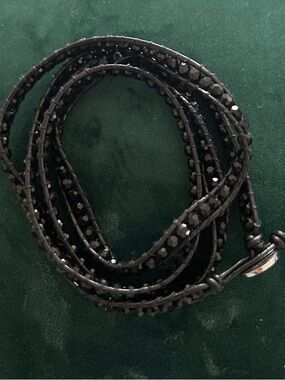 Victoria Emerson Black Beaded Wrap Bracelet